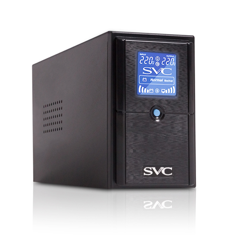 UPS, SVC, V-600-L-LCD, Мощность 600ВА/360Вт, Диапазон работы AVR: 165-275В, Booster: 13