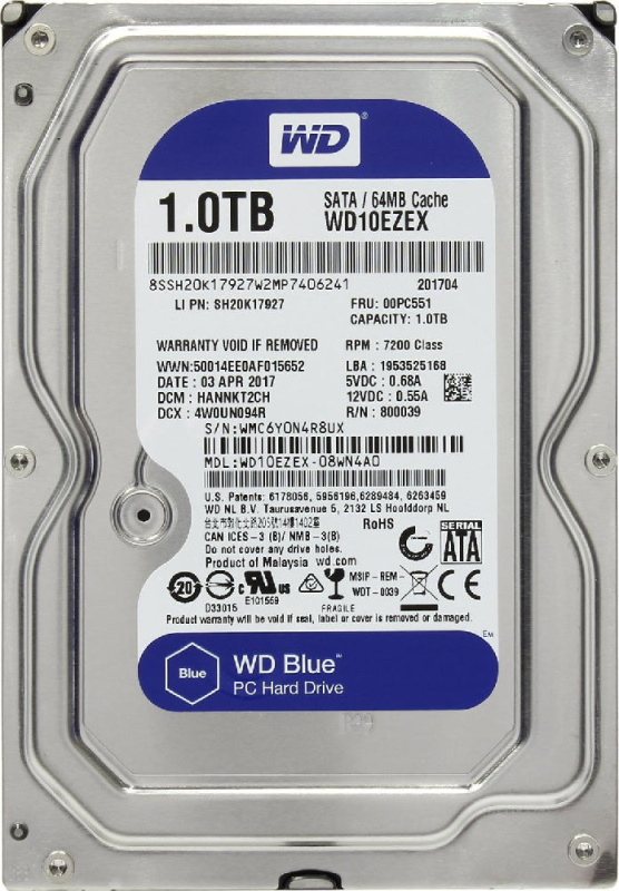 Жесткий диск HDD 1Tb Western Digital Blue 7200rpm