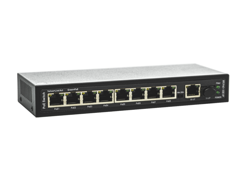 Коммутатор Optimus U1E-4F/1G/1S, 8PoE, 1SFP, 1Uplink.