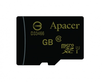Карта памяти, Apacer, AP64GMCSX10U5-R, MicroSDXC 64GB, с адаптером SD