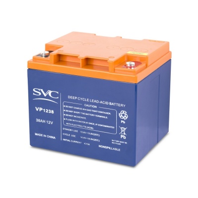 Батарея, SVC, Свинцово-кислотная VP1238 12В 38 Ач, Размер в мм.: 195*165*178