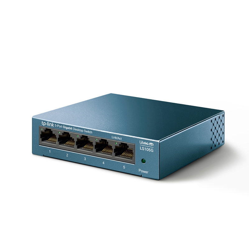 Коммутатор, TP-Link, LS105G, 5-портовый 10/100/1000 Мбит/с с автосогласованием,авто-MDI/MDIX, Настол
