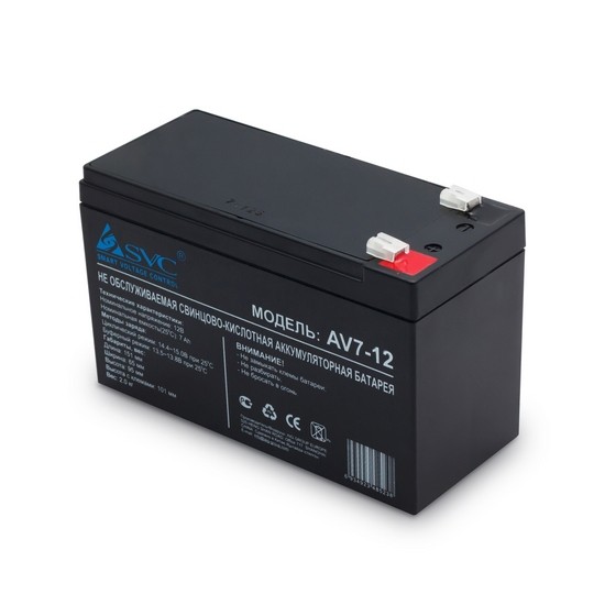 Аккумуляторная батарея SVC, AL7-12, свинцово-кислотная 12В 7 Ач - 1207 Батарея