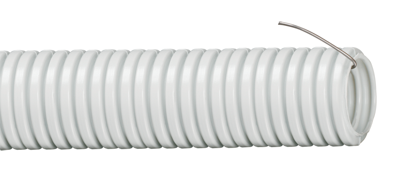 Труба гофрированная ПВХ d16мм с зондом сер. (уп.25м) 