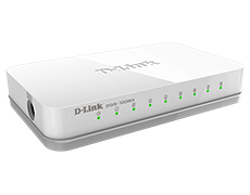 Коммутатор, D-Link, DGS-1008A/D1A, Настольный, 8 портов 10/100/1000М, Корпус пластик