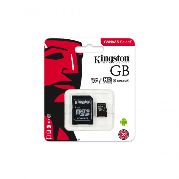 Карта памяти, Kingston, SDCS/32GBSP, MicroSDXC 32GB, Canvas Select, Class 10, без адаптера